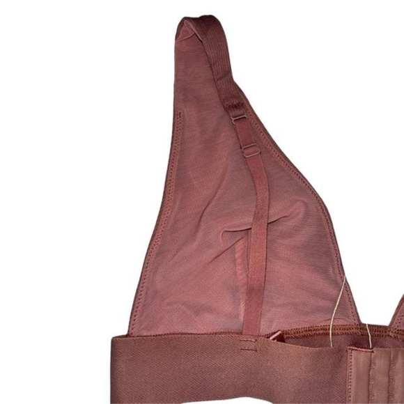 Skims Cotton Plunge Bralette, size XL, Rose Clay - Picture 6 of 11